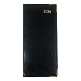 Brownline® 2026 Executive Weekly Pocket Planner, Appointment Book, 12 Months, January to December, Horizontal, Sewn Binding, 6.75" x 3.1875", Black, Trilingual (CBE306-26)