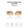 OSAGAMA Mode Sonnenbrille Kleine Ovale Randlose Brille für Damen Herren