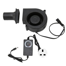 97x97x33mm 12V 2.7A Brushless DC Blower Fan 4500RPM Variable Speed Dual Ball Bearing Blower Cooling Fan with AC Pulg for DIY UK Plug