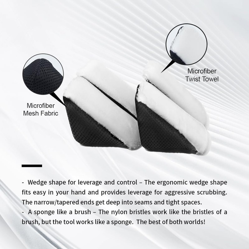 ANTSHINY Car Interior Cleaning Scrub Sponge Scrub Ninja Wedge Scrubber