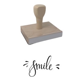Infusion Smile Rubber Stamp, 2 X 3'' Wood Stamp