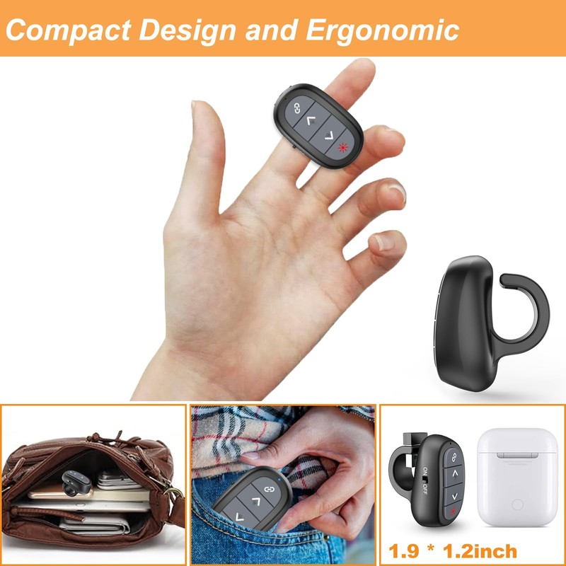 Presentation Clicker Wireless Presenter Remote: PowerPoint PPT Clickers, Rechargeable USB