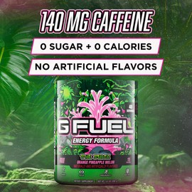 G Fuel The Juice Energy Drink Powder, Pre Workout Caffeine Mix for Gaming, Sugar Free Focus Amino, Vitamin + Antioxidants, 9.9oz (Pineapple & Melon Punch, 40 Servings)