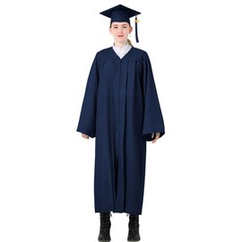 GraduatePro Matte Graduation Cap and Gown 2025 Set Bulk with Tassel for High School & College Navy 54