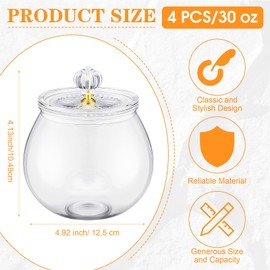 Nuogo Candy and Cookie Jar Plastic Jars with Lids Decorative Apothecary Jars Candy Buffet Containers Clear Airtight Food Storage Canister Home Decoration