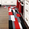 FNLNDO Red Black Grey White Kitchen Rugs and Mats Set