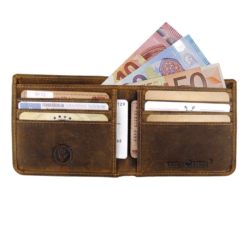 Greenburry Wallet Vintage Wallet RFID Secret, brown