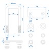 Lashing Brackets, Rectangular U-Brackets with Plate & Nuts, M10 Galvanised,
