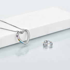 VONALA 925 Sterling Silver Heart Pendant Chain Jewellery for Mother Daughter Women Girls Girlfriend, Sterling Silver