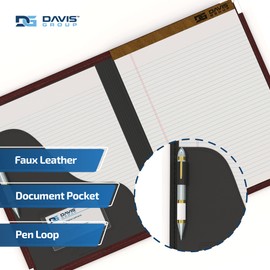 Executive Notebook Portfolio, VIP Faux-Leather Padfolio for Women and Men, Includes 8.5-by-11-Inch Writing Pad, Burgundy