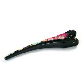 Flower Crepe Barrette, Japanese Pattern, Kimono, Hair Clip, Hair Clip, Hair Accessories (Indigo)