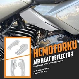 HCmotorku Motorcycle Mid-Frame Air Deflector Heat Shield Fit for Harley Touring Street Glide Road Glide FLHX FLTRX FLTRXSE CVO Limited 2024-2025 (Chrome)