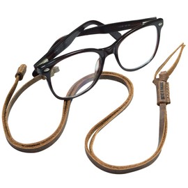 Hide & Drink, Adjustable Eyeglasses Strap, Glasses Cord, Everyday Accessories, Full Grain Leather, Handmade, Bourbon Brown