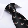 DiBanGu Mens Black Christmas Tie and Pocket Square Set with