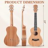 23-Inch Mahogany Body Ukulele Rosewood Fingerboard Includes Cotton Bag Picks