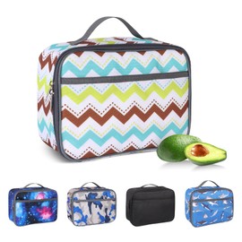 Minicoco Insulated Lunch Bag for Men Kids,Portable Leakproof Food Drink Cooler Bag for Boys Girls Pack Lunch Box for Work School Picnic Camping Travel (Wave)