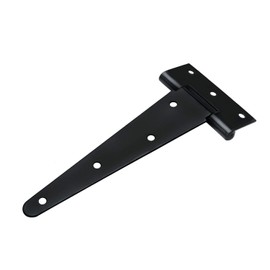 LUCKYBEE Door Hinges Heavy Duty T Hinge 8" Length School Room T Shape Closet Cabinet Gate Door Tee Hinges Hardware Black Set of 2