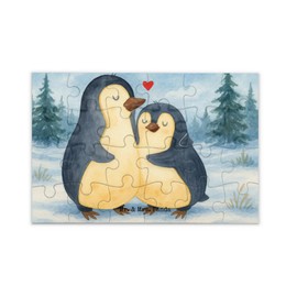 Mr. & Mrs. Panda Puzzle Penguin Hugging Design 24 Pieces - Gift, Love, Crush, Engagement, Couple, Hug in Love, Wedding Anniversary