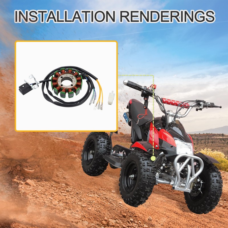 GOOFIT 12 Coil 5 Wire Stator Ignition Generator Replacement for