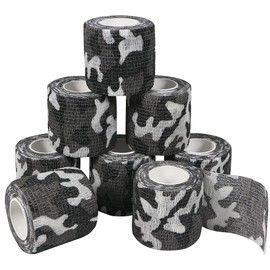 QiGui QiGui 8 Rollen Selbsthaftende Cohesive Bandage Camouflage Klebeband Koh?sive Bandage Pflasterverband Fingerpflaster Haftbandage Verband Fixierverband Elastische Binde F1r Jagd Sport im Freien 5cm