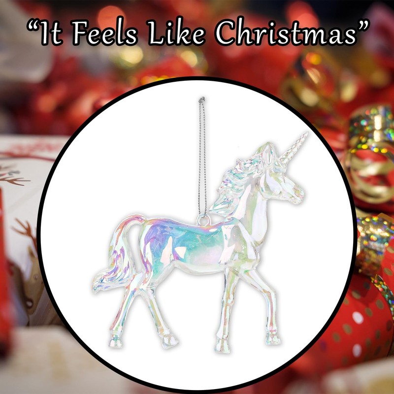 VFM e-Store - Christmas Tree Decoration Iridescent Acrylic Unicorn X