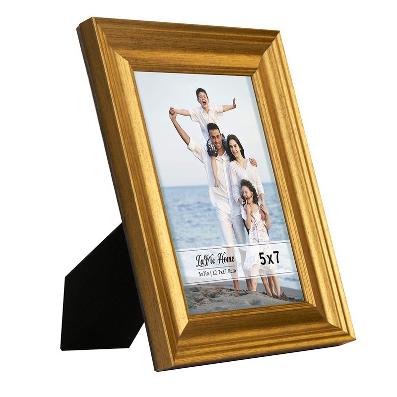 LaVie Home 5x7 Picture Frames (1 Pack, Gold) Photo Frame