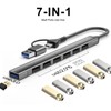 Vunvooker USB Hub,Mini USB Splitter with 7 USB-A Data Ports(1