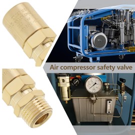LT Easiyl 2PCS Brass Air Compressor Safety Valve Auto Open and Close Air Compressor Switch 11 Bar Pressure Relief 1/4" BSP Male Suitable for Industrial Use