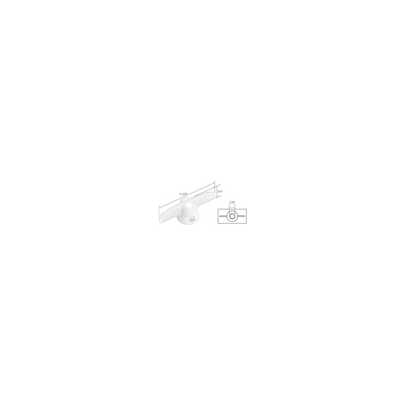 CRL White T-Crank Window Handle With 3/8" Spline Size for