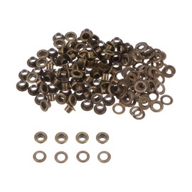 sourcing map Set of 100 Grommets Kit Metal Eyelets 4 mm 0.16 Inch Grommet Tool for Shoes Clothing Belt Bag DIY Project Bronze