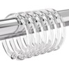 Amazer Plastic Shower Curtain Rings, 24 Pcs Shower Curtain Hooks,