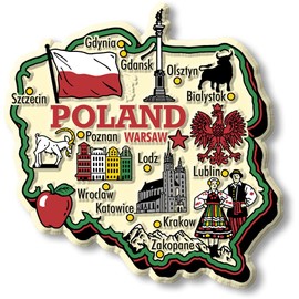 Poland Jumbo Country Map Magnet by Classic Magnets, Collectible Souvenirs Made in The USA
