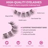 MLEN DIARY Natural Strip Lashes Clear Band Wispy Cat Eye
