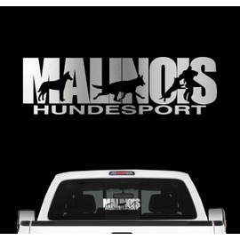 siviwonder Malinois Dog Sport Car Sticker Dog Film Belgian Mali Shepherd Colour Metallic Silver Size 100 cm