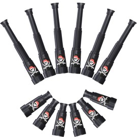 Gejoy 12 Pieces Plastic Pirate Telescopes Pirate Theme Party Telescopes Mini Telescopes Toy for Party Favor Supplies, Black