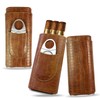 Cigar Case, Leather Cigar Case for 3 Cigars, Portable Humidor