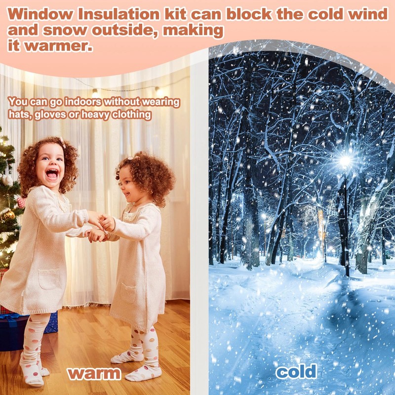 Beeveer 47 x 63 Inch Adjustable Window Insulation Kit Cuttable