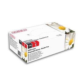 Latex Powder Free disposable gloves, medium size, BOX of 100