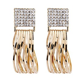 Clip On Earrings - Gold Plated With Clear Crystals And Hoops - Bria C