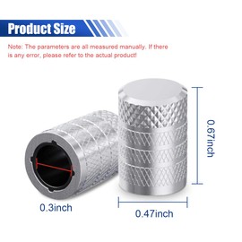 4PCS Car Tire Valve Stem Caps - Anodized Aluminum Car Tire Air Caps with Plastic Liner - Corrosion Resistant Leak-Proof Stem Covers - Wheel Valve Covers Accessories for Car Truck Motorcycle (Silver)