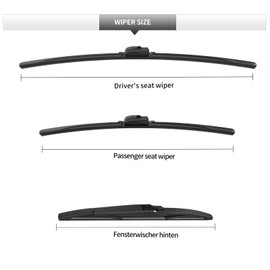 Front and Rear Windshield Wiper Blades for GMC Terrain 2022-2024, Quiet and Streak-Free 24" 18" 12" Wipers Replacement All-Weather OEM Automotive Accessories (Pack of 3)
