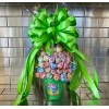 Hand Made By Sweet Sensations Birthday Lollipop Candy Bouquet-Gift Basket 120 Dum Dum Lollipops Wrap-Green Bow