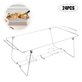 HAPPCUCOE 24 Pack Chafing Wire Rack Buffet Stand,Full Size Chafing Stand for Dish Serving Trays,Chafing Dish Buffet Set for Parties, Events Wedding Catering,Silver