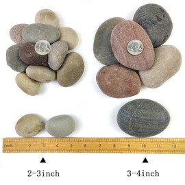 SHIZWU 40LB Natural Decorative River Rocks, 2-3 Inch Mixed Color Mexican Beach Pebbles, Colorful Pebbles for Gardens, Road Paving, Landscape, Outdoor Decoration