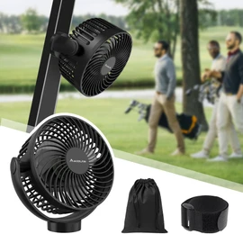 Magnetic Golf Cart Fan Rechargeable, 12000mAH Battery Operated Portable Fan with 3 Speeds, LED Lantern, Magnetic Base, Compatible with EZGO Club Car Yamaha, Golf Cart & Cruise Ship Accessories