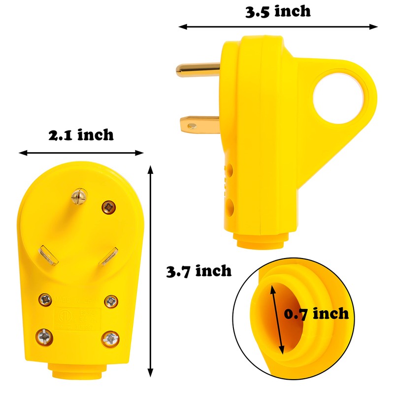 Wadoy 30 Amp RV Plug Set - RV Male and
