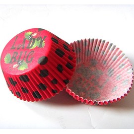 Lucky Star Red Ladybug Colorful Paper Muffin Cupcake Liners case Baking Cups 100 pcs,Standard Size 2x1.25inch
