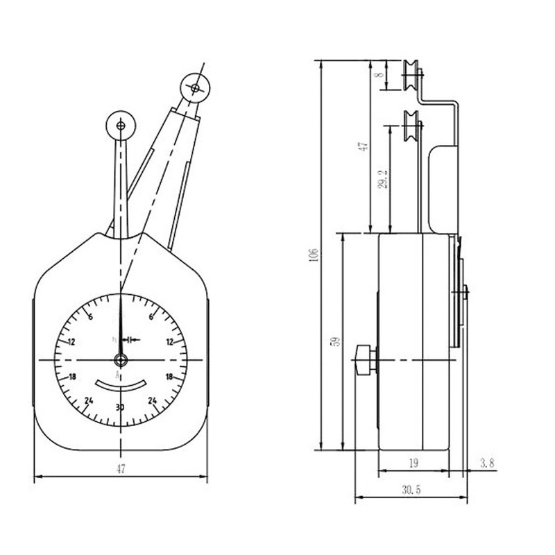 2 to 25gw Textile Tensiometer High Accuracy Pointer Dial Tension