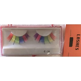 False Rainbow-Colored Eyelashes