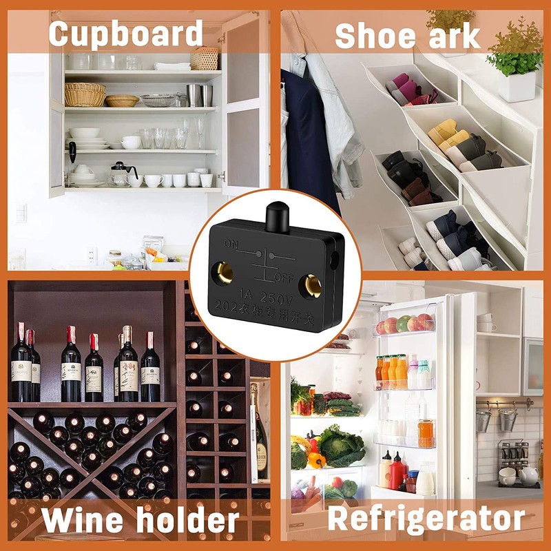 RUNCCI-YUN 8 Pack 1A 250V Cupboard Door Light Switch Light